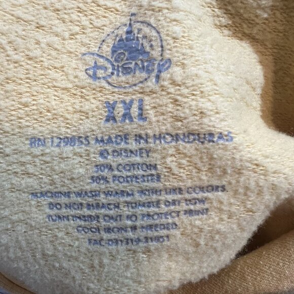 Walt Disney World Retro Hoodie Adult 2XL Yellow Sweatshirt Vintage Style Pocket - Picture 3 of 11